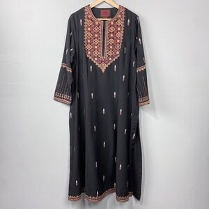 Karabagh Embroidered Kurta Tunic‎ Dress Size M Boho Embroidered Festival Modest